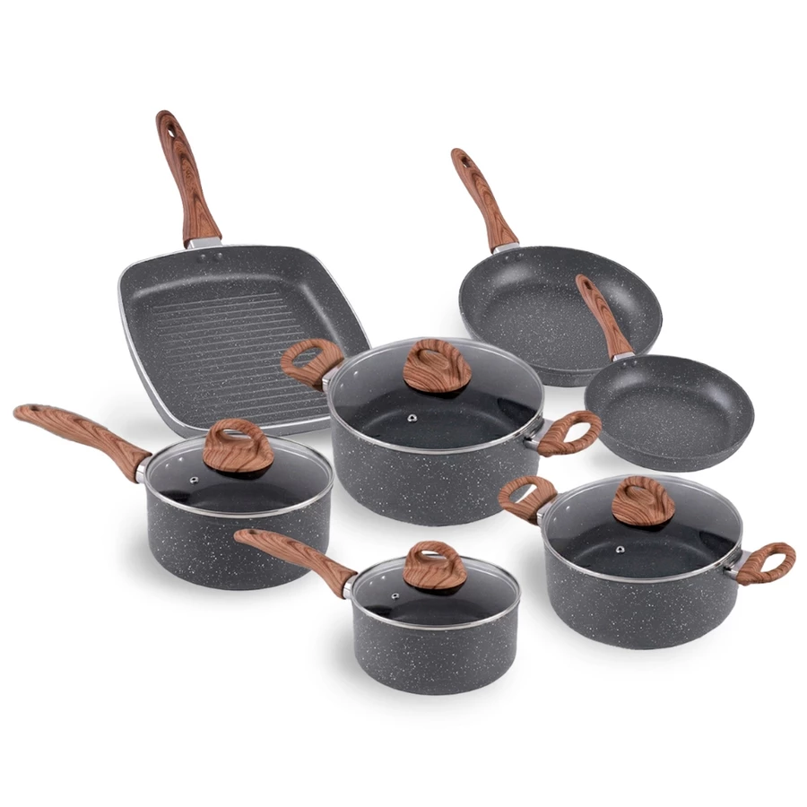 Jogo de Panelas Brinox Smart Plus 7 Peças Indução Granito Antiaderente