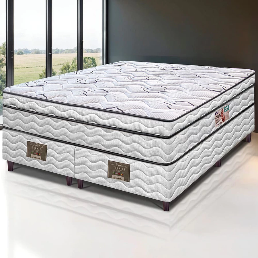 Cama Box Queen Size Bipartida inBox Moderne Ortopédico com Camada Especial de Espuma D45